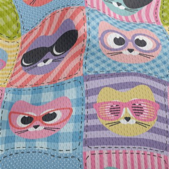 Cat With Colored Glasses Athletic Mesh Flat Back