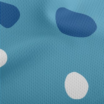 Simple Blue And White Dots Athletic Mesh Flat Back