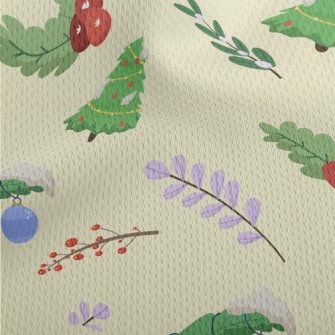 Winter Christmas Plants Athletic Mesh Flat Back