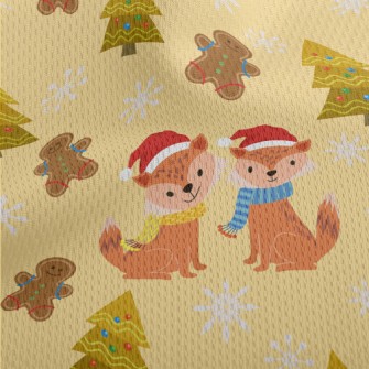 Cute Fox Celebrates Christmas Athletic Mesh Flat Back