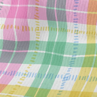 Hand Drawn Colorful Plaid Terry