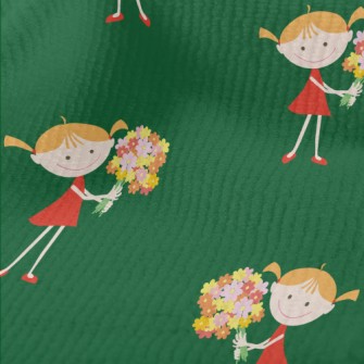 Little Girl Holding A Bouquet Terry