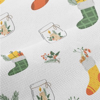 Christmas Stockings And Candle Performance Linen