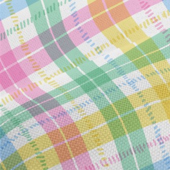 Hand Drawn Colorful Plaid Performance Linen