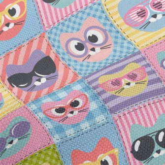 Cat With Colored Glasses Performance Linen