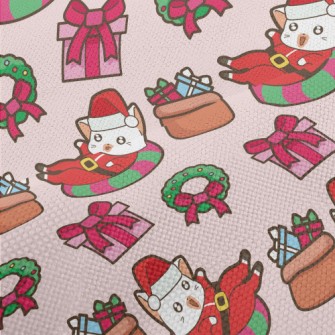 Playful Cat Santa Claus Performance Linen
