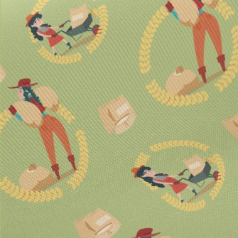 Farmer Cultivating Wheat Twill