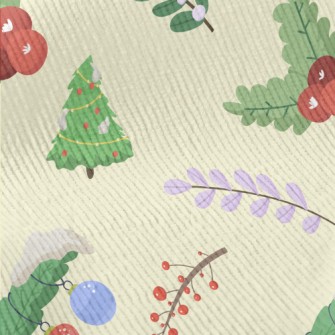 Winter Christmas Plants Standard Corduroy