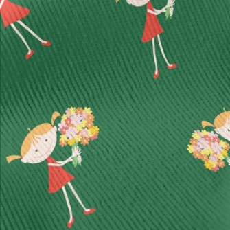 Little Girl Holding A Bouquet Standard Corduroy