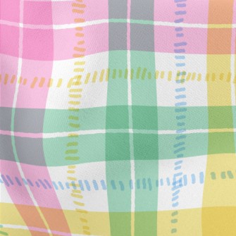 Hand Drawn Colorful Plaid Stretch Ponte