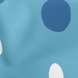 Simple Blue And White Dots Stretch Ponte