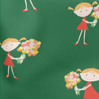 Little Girl Holding A Bouquet Stretch Ponte