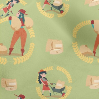 Farmer Cultivating Wheat Micro Fleece