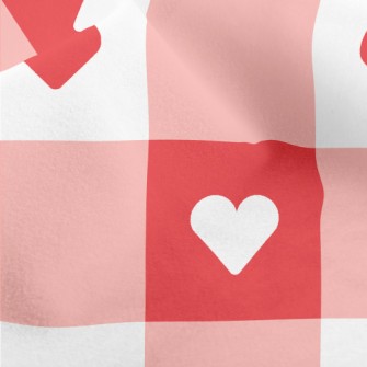 Two-color Heart Check Micro Fleece