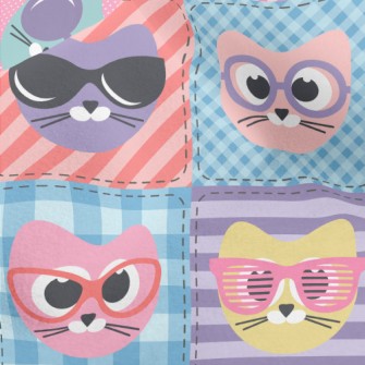 Cat With Colored Glasses Micro Fleece