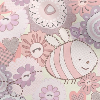 Cute Bees And Flowers Micro Fleece