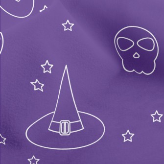 Witch Cat And Skull Micro Fleece