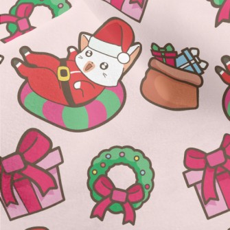 Playful Cat Santa Claus Micro Fleece