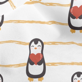 Cute Penguin Holding Heart Micro Fleece