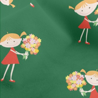 Little Girl Holding A Bouquet Micro Fleece