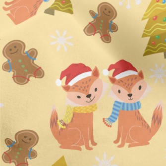 Cute Fox Celebrates Christmas Micro Fleece