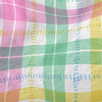 Hand Drawn Colorful Plaid Minky