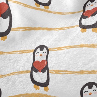 Cute Penguin Holding Heart Minky