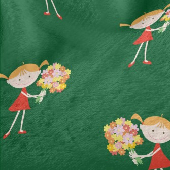 Little Girl Holding A Bouquet Minky