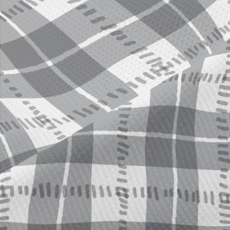 Gray And White Check Piqué
