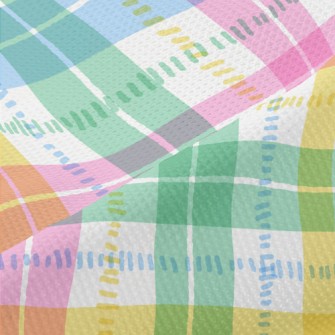 Hand Drawn Colorful Plaid Piqué