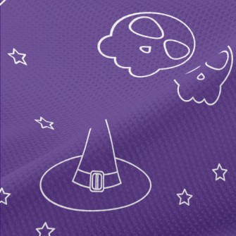 Witch Cat And Skull Piqué