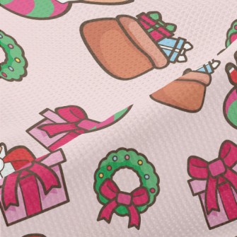 Playful Cat Santa Claus Piqué