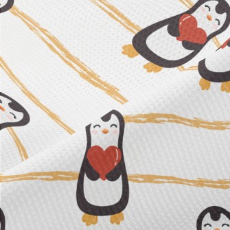 Cute Penguin Holding Heart Piqué