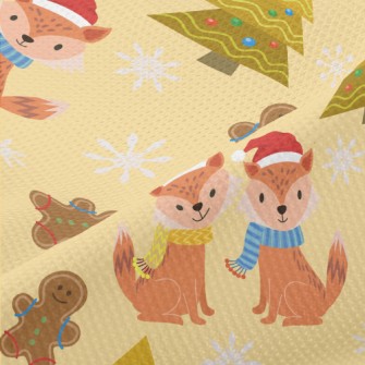 Cute Fox Celebrates Christmas Piqué