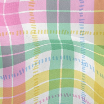 Hand Drawn Colorful Plaid Lightweight Performance Linen