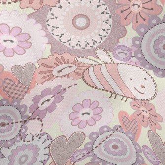 Cute Bees And Flowers Lightweight Performance Linen