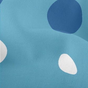 Simple Blue And White Dots Lightweight Performance Linen