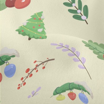 Winter Christmas Plants Lightweight Performance Linen