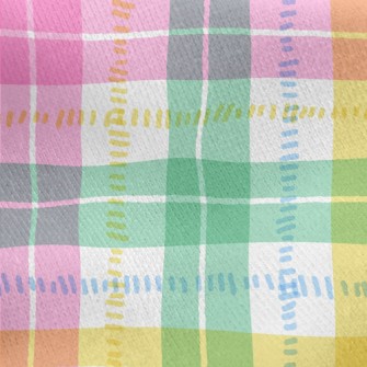 Hand Drawn Colorful Plaid Jersey Backed Fleece