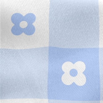 Blue Cute Daisy Jersey Backed Fleece