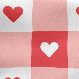 Two-color Heart Check Jersey Backed Fleece