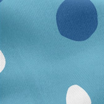 Simple Blue And White Dots Jersey Backed Fleece