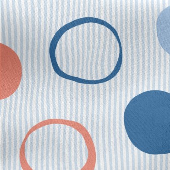 Colorful Dots And Stripes Jersey Backed Fleece