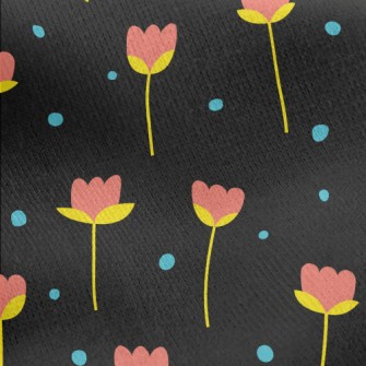 Lovely Red Tulips Jersey Backed Fleece
