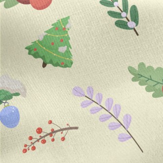 Winter Christmas Plants Jersey Backed Fleece