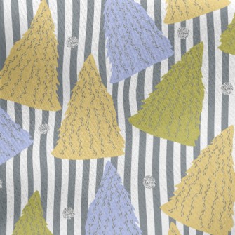 Winter Colored Pine Trees Jersey Backed Fleece