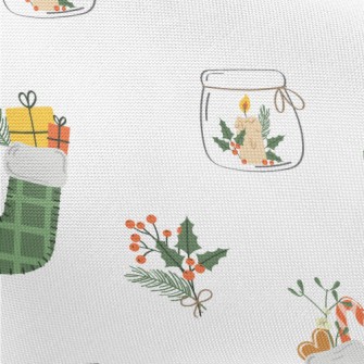 Christmas Stockings And Candle Pongee