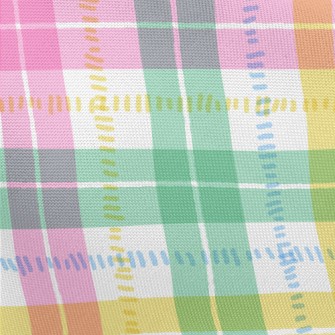 Hand Drawn Colorful Plaid Pongee