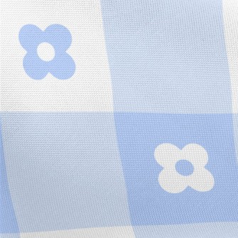 Blue Cute Daisy Pongee
