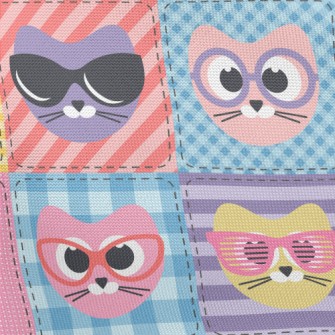 Cat With Colored Glasses Pongee